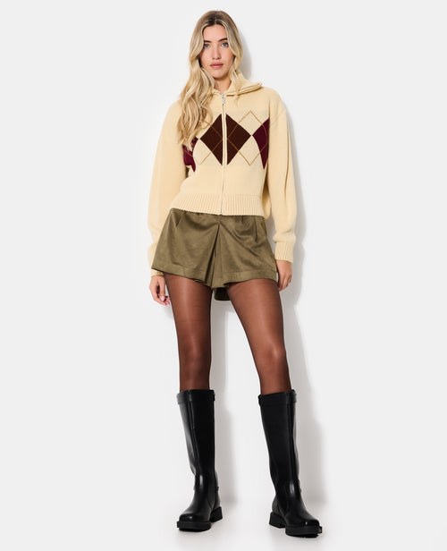 Gilet col camionneur motif losanges - PIMKIE - 3