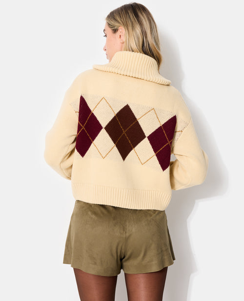 Gilet col camionneur motif losanges - PIMKIE - 6