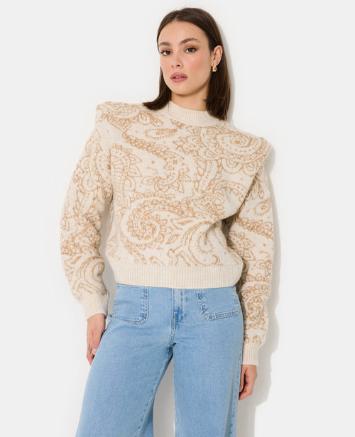 Pull motif cachemire avec épaulettes - PIMKIE - 1