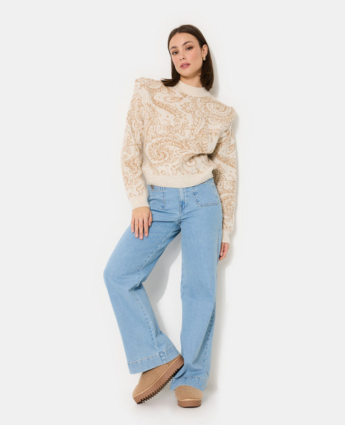 Pull motif cachemire avec épaulettes - PIMKIE - 3