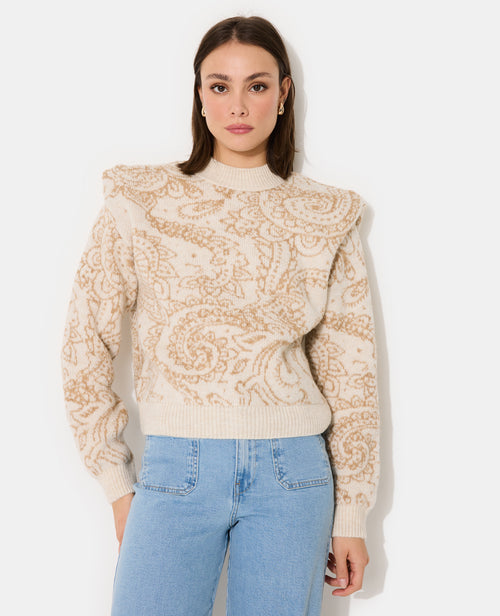 Pull motif cachemire avec épaulettes - PIMKIE - 5