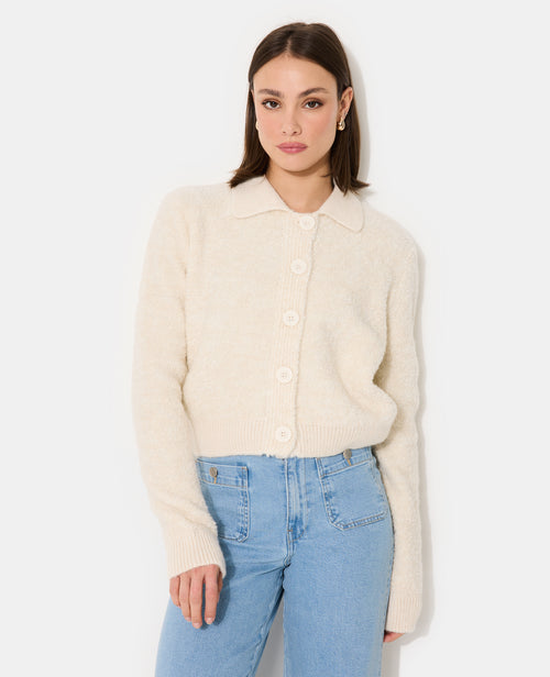 Gilet en maille bouclette avec col - PIMKIE - 1