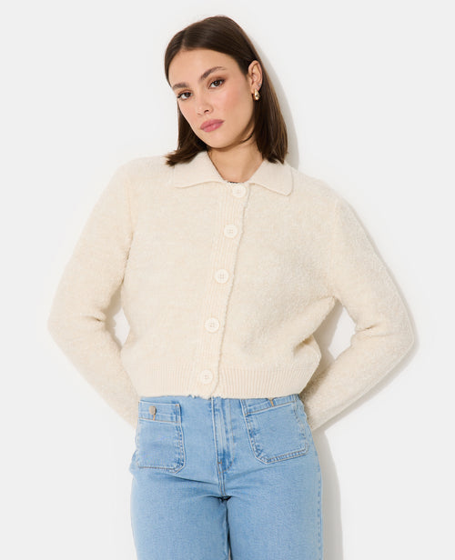 Gilet en maille bouclette avec col - PIMKIE - 5