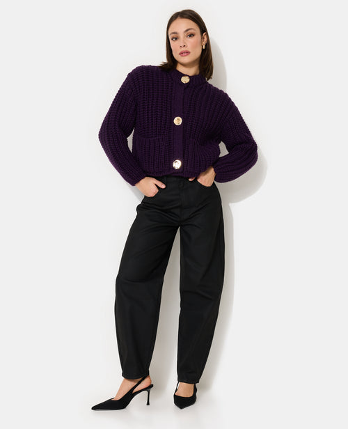 Gilet grosse maille avec gros boutons et poches - PIMKIE - 3