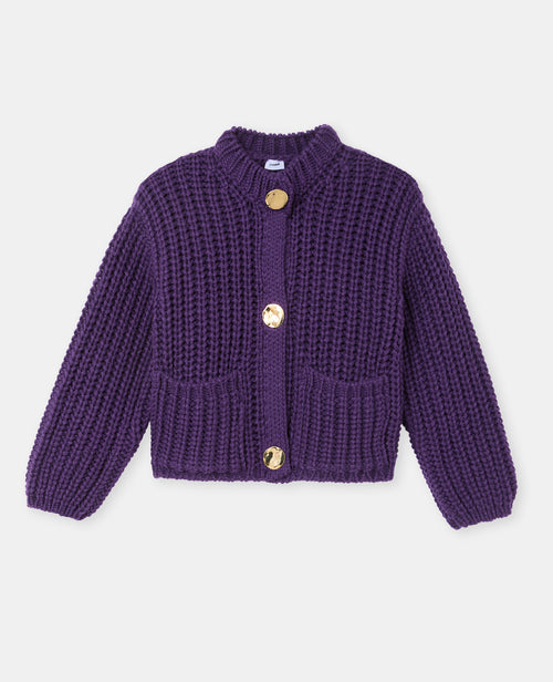 Gilet grosse maille avec gros boutons et poches - PIMKIE - 4