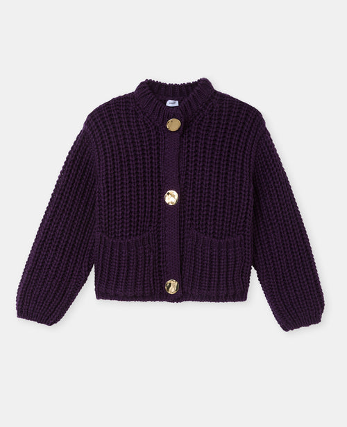 Gilet grosse maille avec gros boutons et poches - PIMKIE - 4