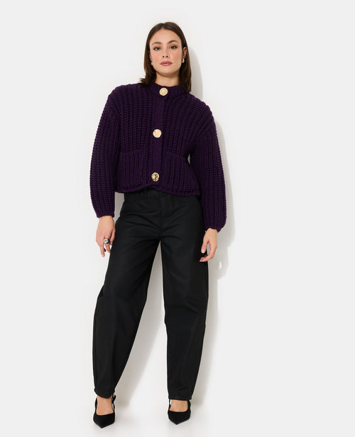 Gilet grosse maille avec gros boutons et poches - PIMKIE - 5