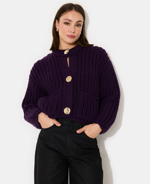 Gilet grosse maille avec gros boutons et poches - PIMKIE - 7