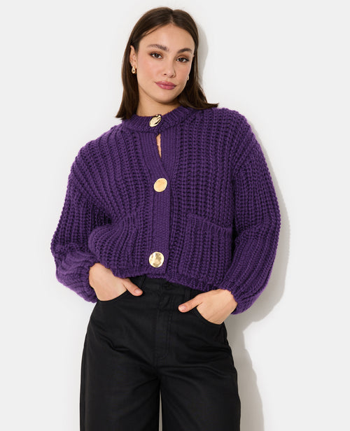 Gilet grosse maille avec gros boutons et poches - PIMKIE - 7