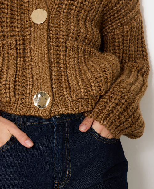 Gilet grosse maille avec gros boutons et poches - PIMKIE - 2