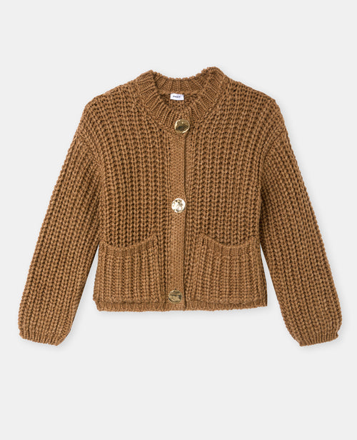 Gilet grosse maille avec gros boutons et poches - PIMKIE - 4