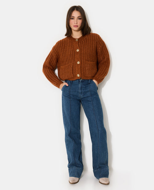 Gilet grosse maille avec gros boutons et poches - PIMKIE - 3