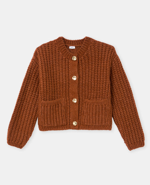 Gilet grosse maille avec gros boutons et poches - PIMKIE - 4