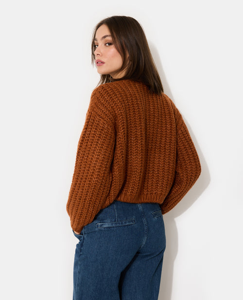 Gilet grosse maille avec gros boutons et poches - PIMKIE - 6