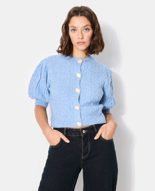 Gilet manches courtes en maille torsadée - PIMKIE - 1