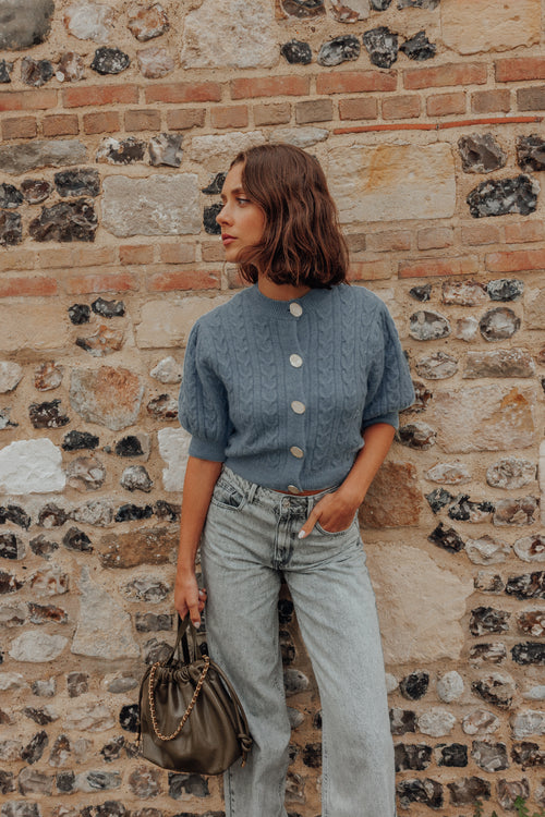 Gilet manches courtes en maille torsadée - PIMKIE - 1