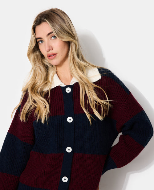 Gilet rayé avec col contrasté - PIMKIE - 2