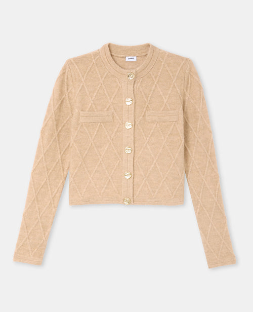 Cardigan en maille fantaisie avec boutons dorés - PIMKIE - 4