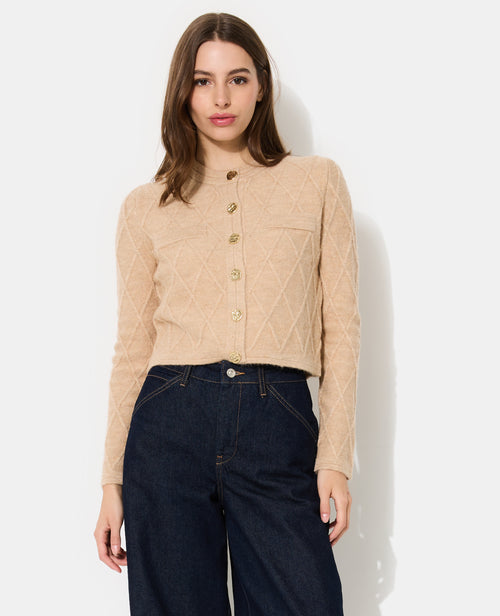 Cardigan en maille fantaisie avec boutons dorés - PIMKIE - 5