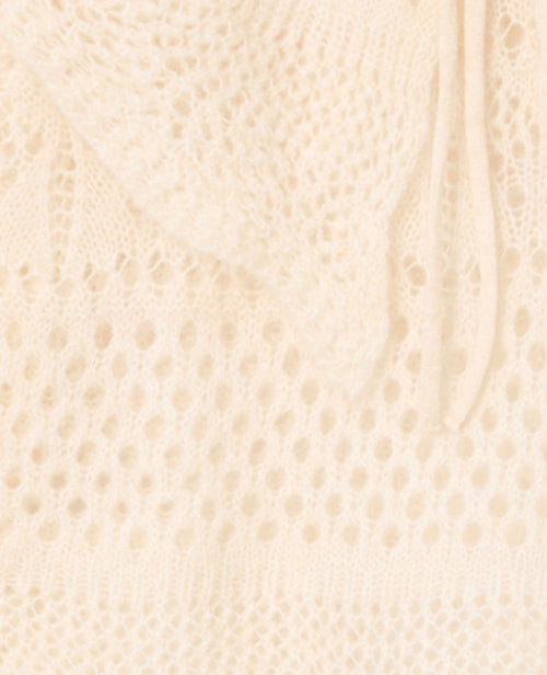 Pull en maille ajourée avec double col et nouettes - PIMKIE - 8