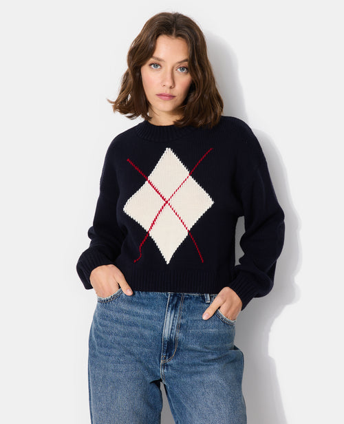 Pull motif jacquard col rond - PIMKIE - 1