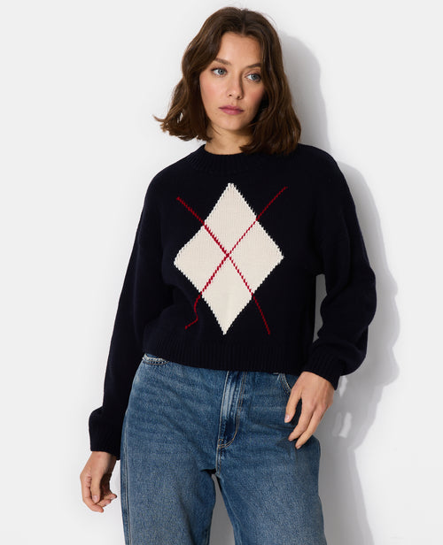 Pull motif jacquard col rond - PIMKIE - 5