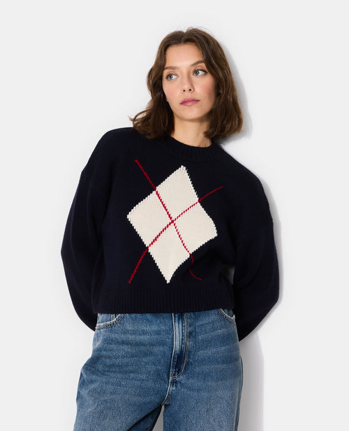 Pull motif jacquard col rond - PIMKIE - 1