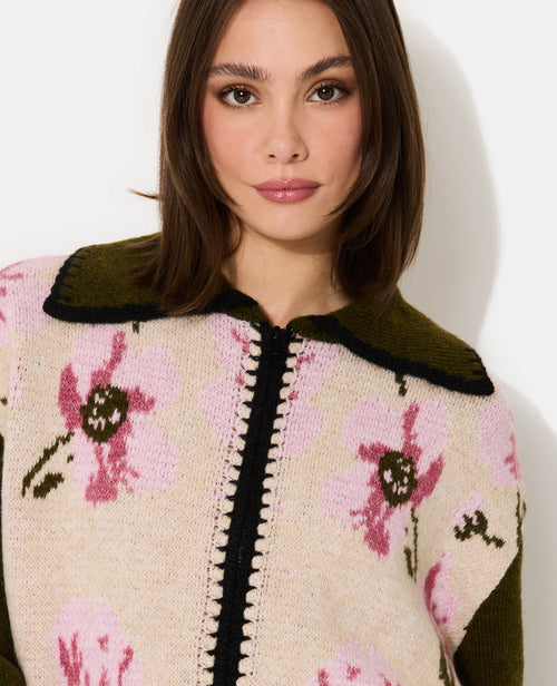 Gilet zippé motif fleurs - PIMKIE - 2