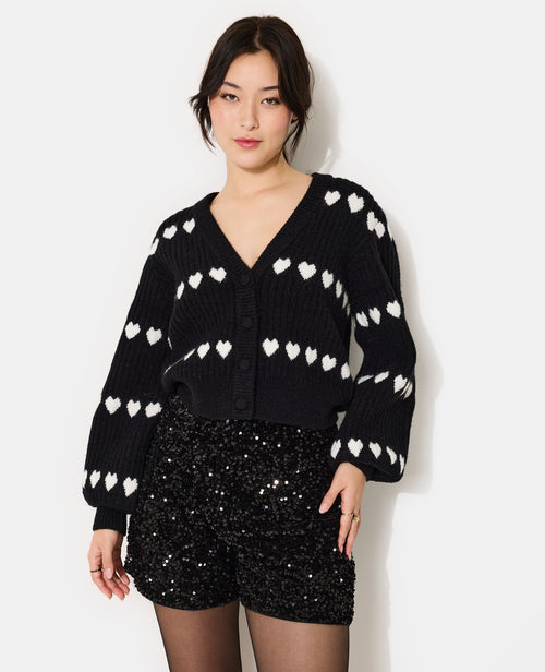 Gilet en maille côtelée avec cœurs - PIMKIE - 1