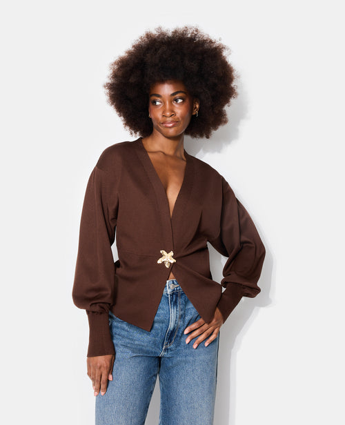 Gilet en maille fine avec bouton fantaisie - PIMKIE - 5