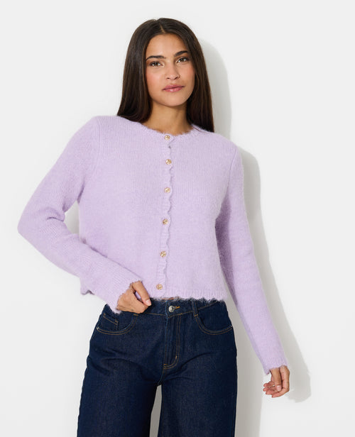 Gilet col rond avec boutons bijoux - PIMKIE - 1