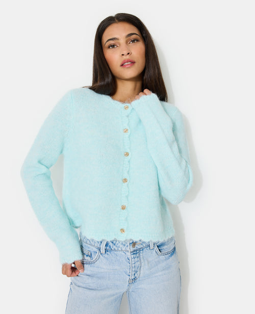 Gilet col rond avec boutons bijoux - PIMKIE - 1