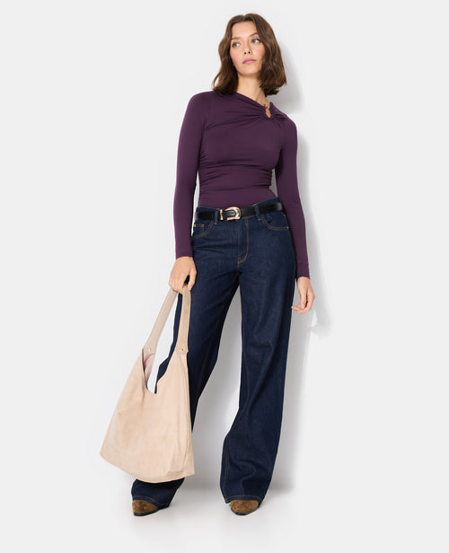 Body en maille stretch avec col asymétrique et bijou - PIMKIE - 3