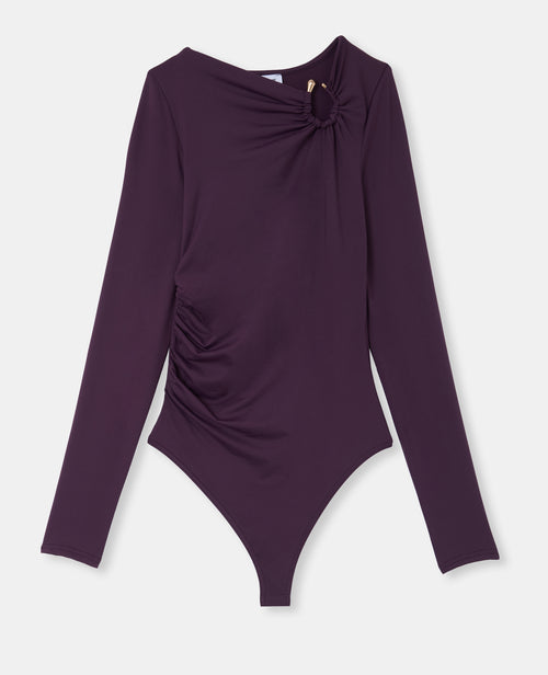 Body en maille stretch avec col asymétrique et bijou - PIMKIE - 4