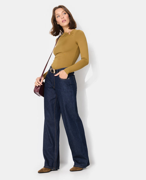 Body en maille stretch avec col asymétrique et bijou - PIMKIE - 3