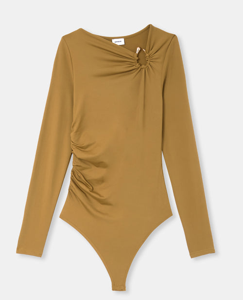 Body en maille stretch avec col asymétrique et bijou - PIMKIE - 4