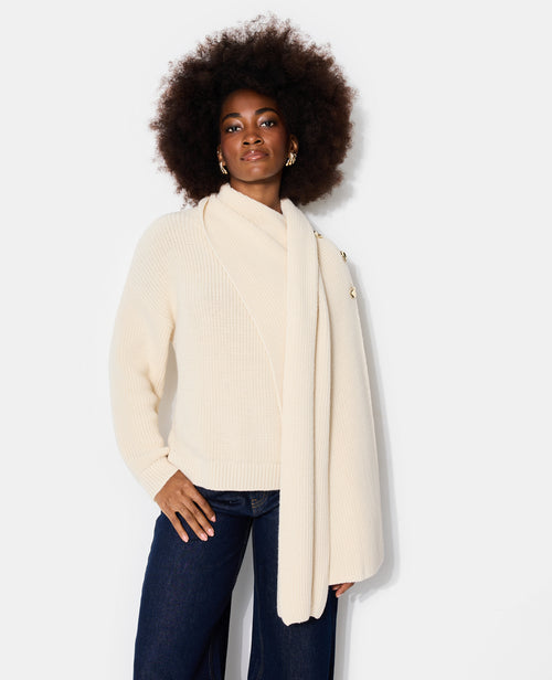 Pull oversize avec écharpe amovible - PIMKIE - 1