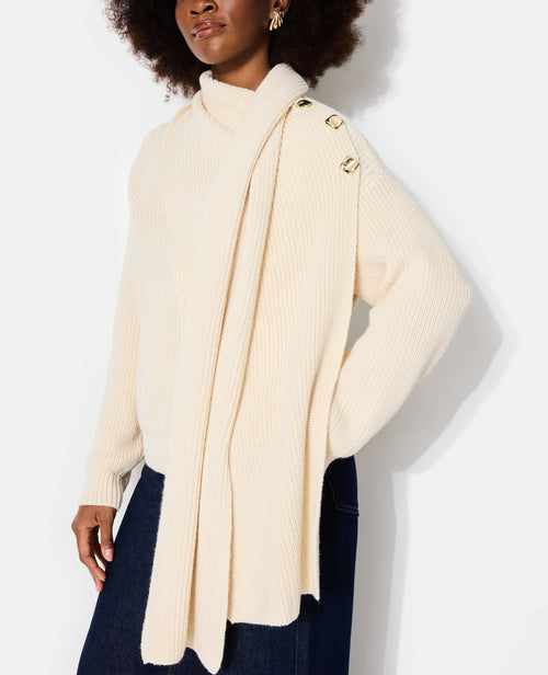 Pull oversize avec écharpe amovible - PIMKIE - 1