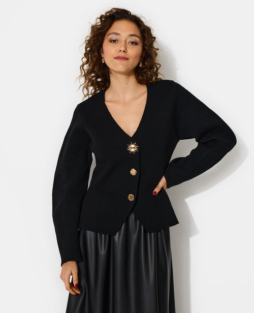 Gilet en maille serrée avec boutons fantaisie - PIMKIE - 1