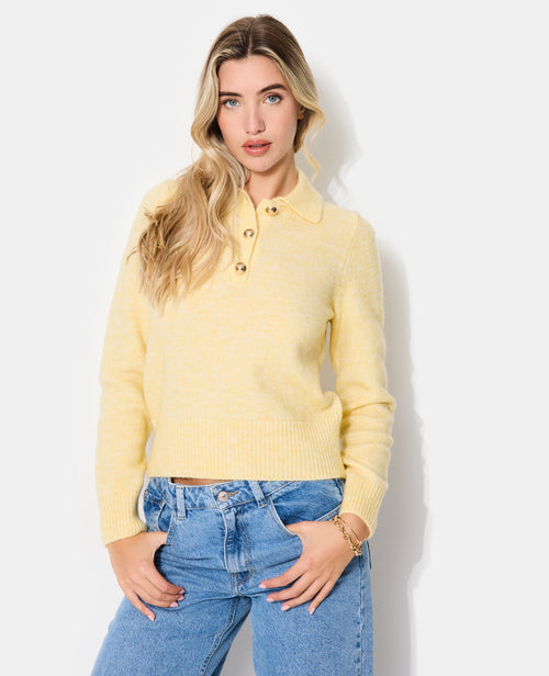 Pull col polo avec boutons métal - PIMKIE - 1