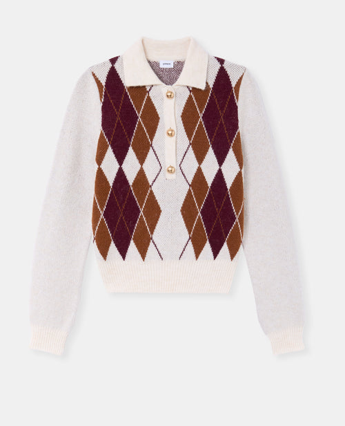 Pull col polo motif losanges - PIMKIE - 4