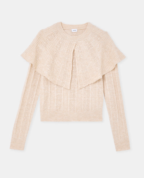 Pull avec cape en maille fantaisie ajourée - PIMKIE - 4