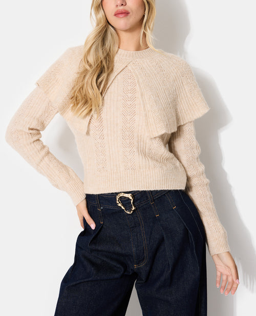 Pull avec cape en maille fantaisie ajourée - PIMKIE - 7