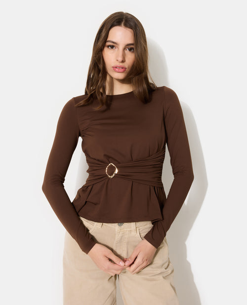 T-shirt manches longues avec ceinture et boucle - PIMKIE - 1