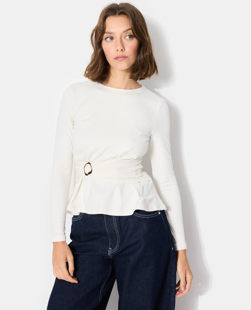 T-shirt manches longues avec ceinture et boucle - PIMKIE - 1