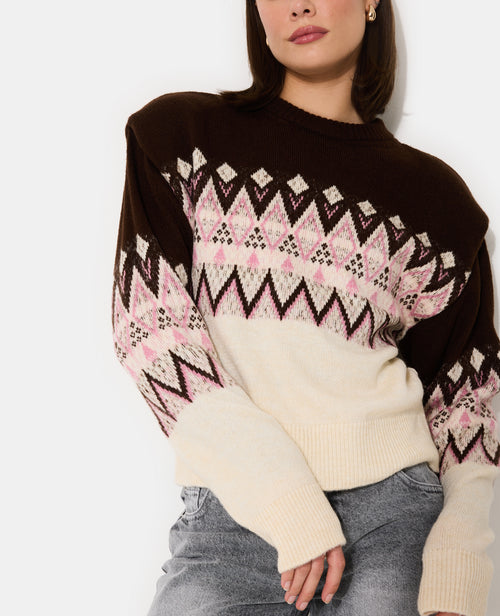 Pull motif jacquard avec épaulettes - PIMKIE - 2