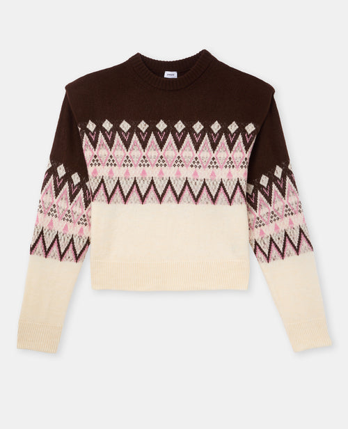 Pull motif jacquard avec épaulettes - PIMKIE - 4