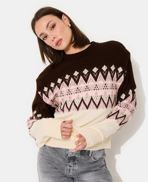 Pull motif jacquard avec épaulettes - PIMKIE - 5