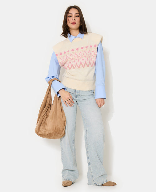 Pull sans manches motif jacquard - PIMKIE - 3