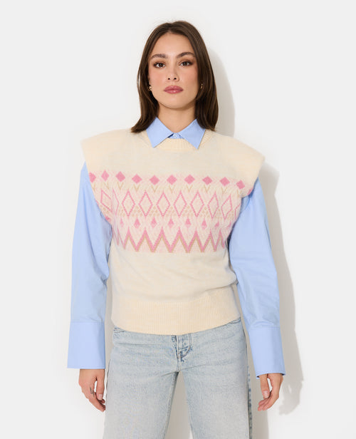 Pull sans manches motif jacquard - PIMKIE - 5